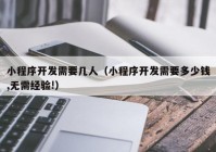 小程序开发需要几人（小程序开发需要多少钱,无需经验!）